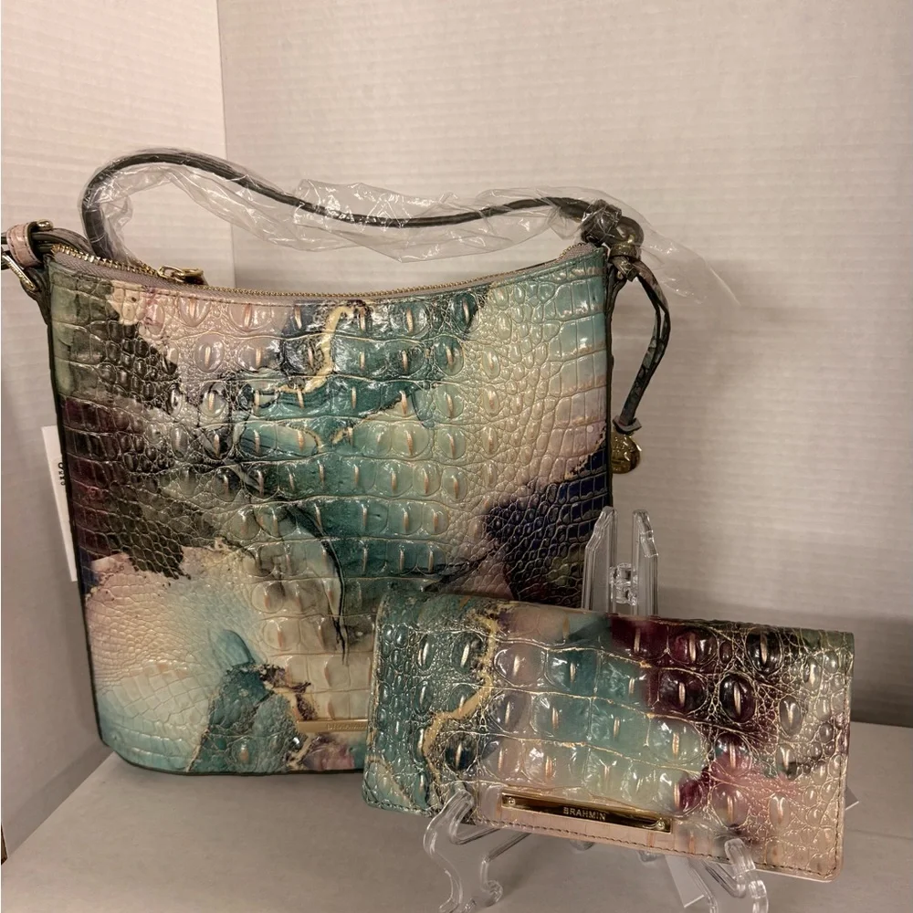 Colorful Beautiful Brahmin Katie Crocodile Embossed Women's Bag Set.NWT - Picture 1 of 1